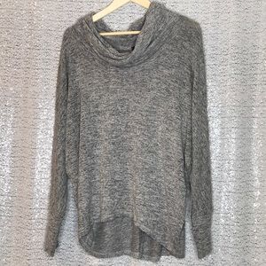 Knit High Low Top with Cowl Neck